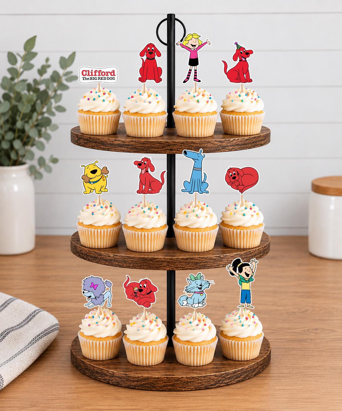 Clifford Cupcake Toppers 12pc, 24pc, 36pc
