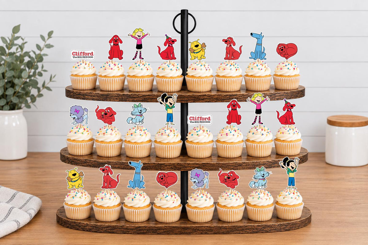 Clifford Cupcake Toppers 12pc, 24pc, 36pc